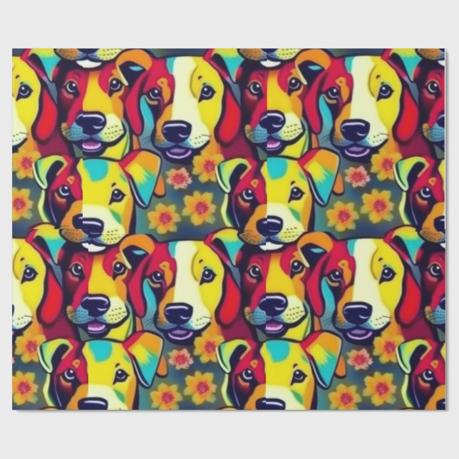 Fungerande hundar färglöst hundar pet vibes Svälla Presentpapper (Platt)