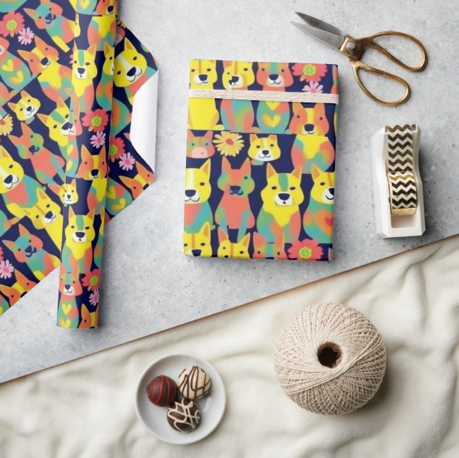 Fungerande hundar färglöst hundar pet vibes Svälla Presentpapper (Hantverk)