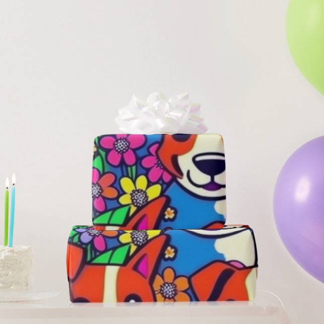 Fungerande hundar färglöst hundar pet vibes Svälla Presentpapper (Festgåvor)