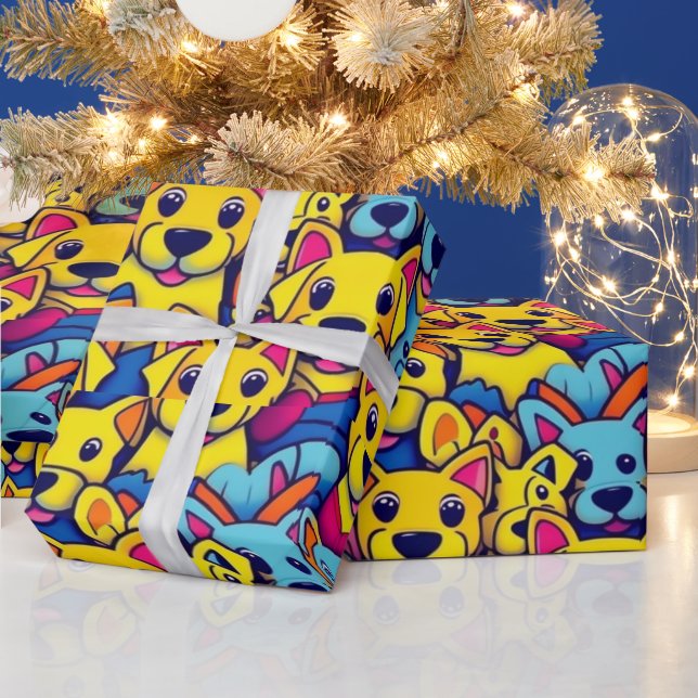Fungerande hundar färglöst hundar pet vibes Svälla Presentpapper (Helgdagar)