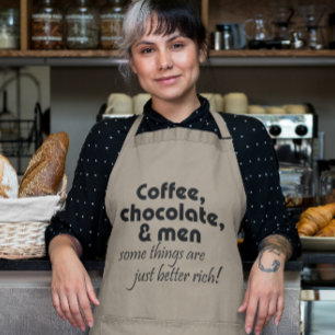 Fungerande kvinnor är chokladpresenter för parron förkläde
