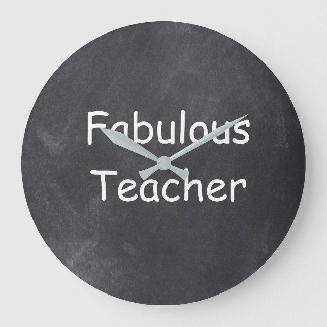 Fungerande lärarritorium för Chalkboard Design Gif Stor Klocka (Framsida)