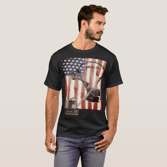 Fungerande lokal för ingenjörkranförareunion tee shirt (Hel framsida)