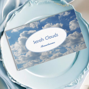 Fungerande moln från Blå himmel Trendiget Elegant Visitkort