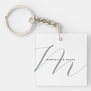 Fungerande Monogrammed Black White Grått Calligrap