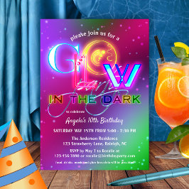 Fungerande mousserande glöd i Mörkens födelsedag Inbjudningar