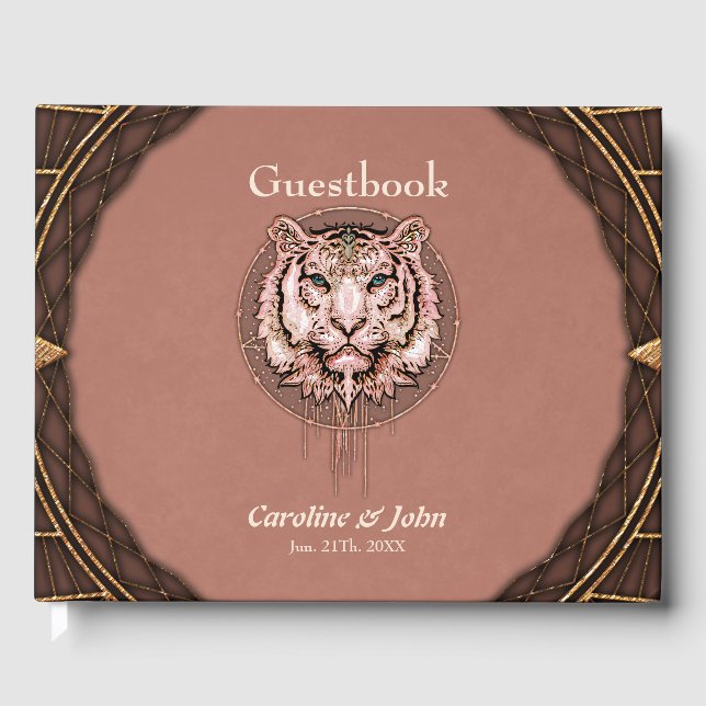 Fungerande och konstnärlig bild av en tiger gästböcker (Framsida)