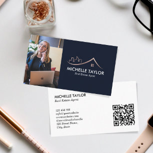 Fungerande Professionell Realtor Photo QR Realtor Visitkort