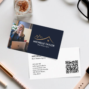 Fungerande Professionell Realtor Photo QR Realtor Visitkort