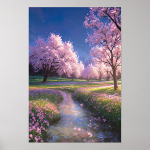 Fungerande Sakura Träd Poster