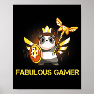 Fungerande spel för Panda Gamer Video Game Poster
