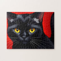 Fungerande svart katt av Kattunge art Porträtt 252