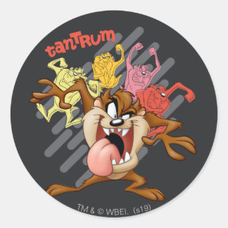 Fungerande "Tantrum" TAZ™ Runt Klistermärke