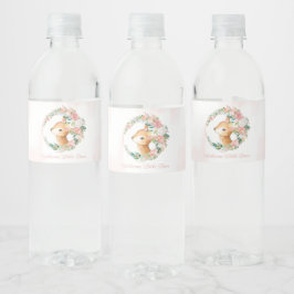 Fungerande trädsdjur - Hjort Baby Shower Vattenflaskor Etikett