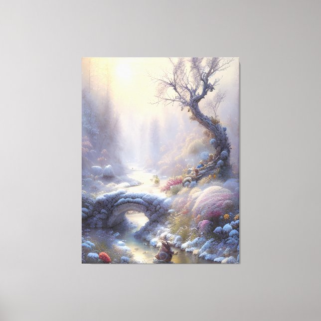 Fungerande vinter Wonderland Ligcape Art Canvastryck (Framsida)