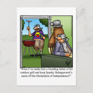 Fungerande vykort i juli fjärde Humor