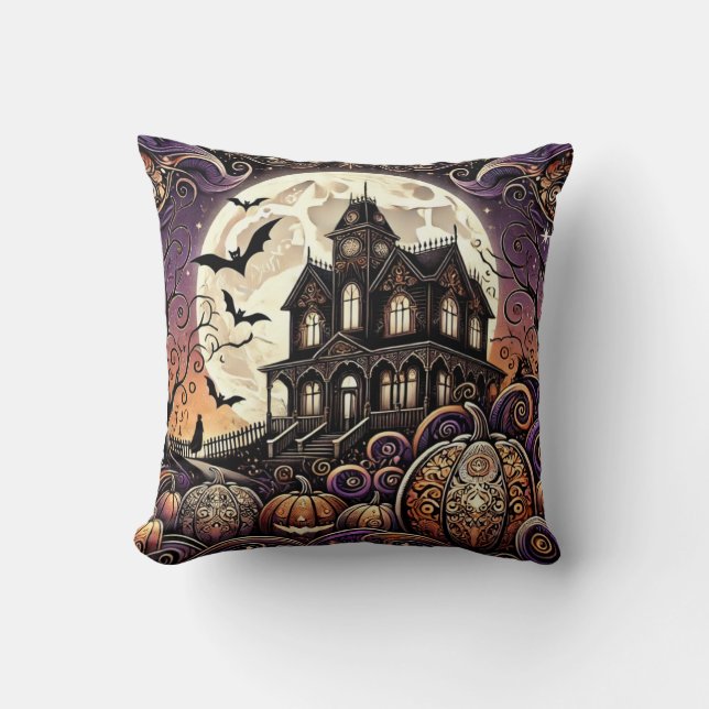 Fungerar Halloween Pillow 🎃 Uggla & Måne Magic Kudde (Framsida)