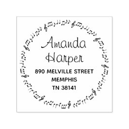 Fungerar inspirerad av Music Round Returadress Självfärgande Stämpel