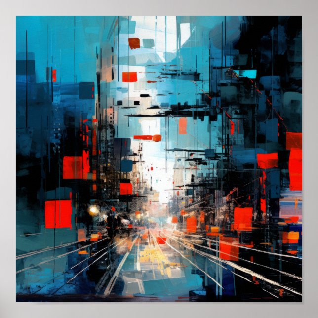 Fungerar målning av Abstrakt Poster - Släpp loss d (Framsidan)