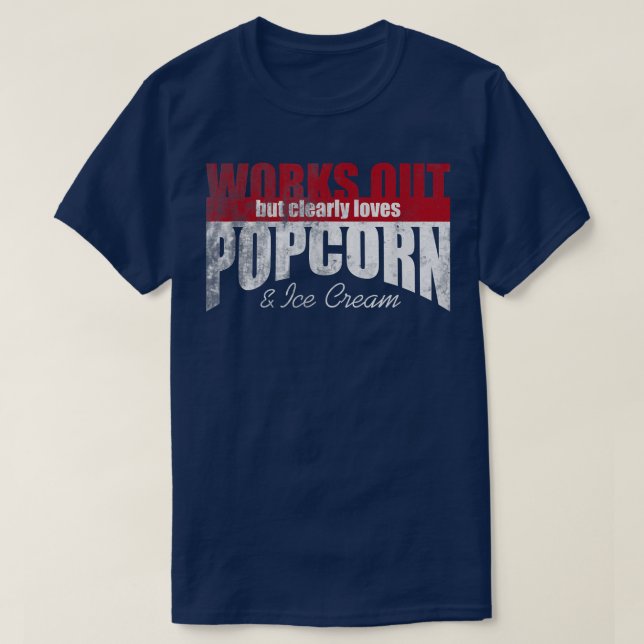 Fungerar men Kärlek Popcorn & Ice Cream 14 T Shirt (Design framsida)