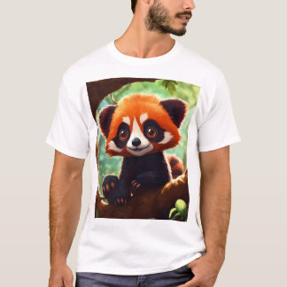 Fungerar Red Panda på Träd Gren T Shirt