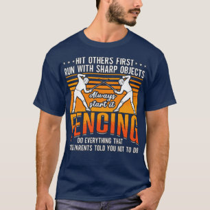 Fungerar Slått andra första Retro Epee Fighter Fen T Shirt