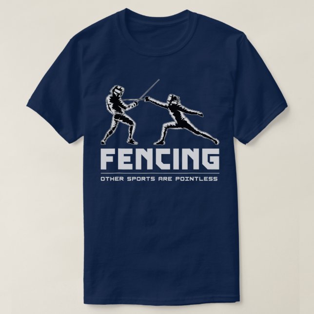 Fungerar Sports Sword Fencer Fighening Fening T Shirt (Design framsida)