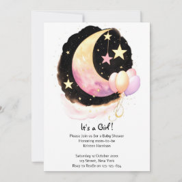 Fungerar vattenfärgen Celestial Girl Baby Shower Inbjudningar