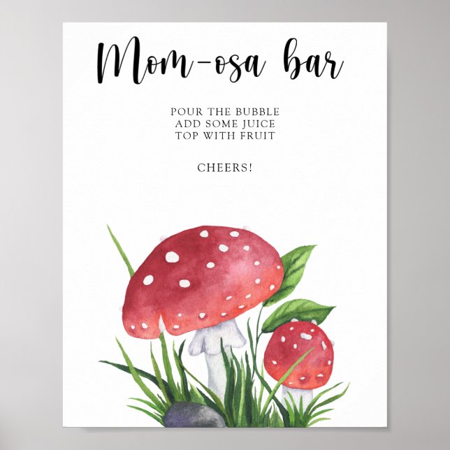 Fungi Baby Shower Momosa pub Poster (Framsidan)
