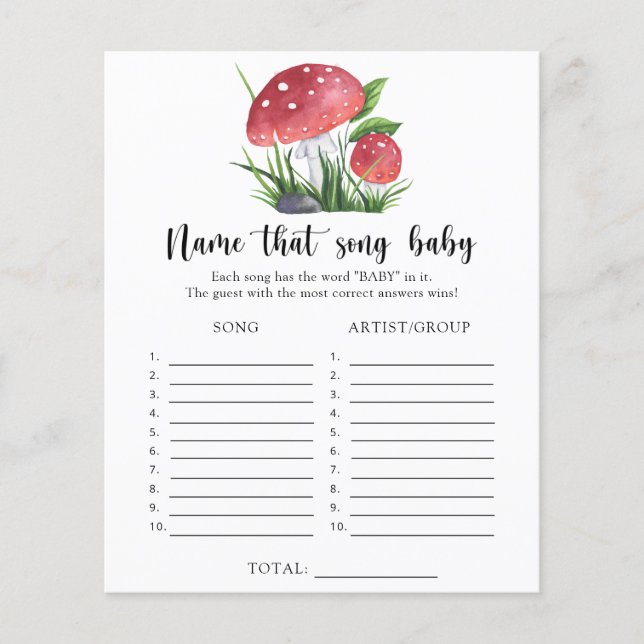 Fungi babydusch Namn vid Baby Sång (Framsida)