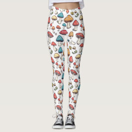 Fungi Finare: en viskig dyster doodle av svampar Leggings