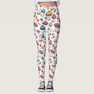 Fungi Finare: en viskig dyster doodle av svampar Leggings