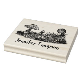 Fungi Meadow Large Rubber Frimärke Stämpel