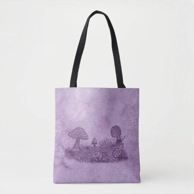 Fungi Meadow Tote Bag Tygkasse (Framsida)