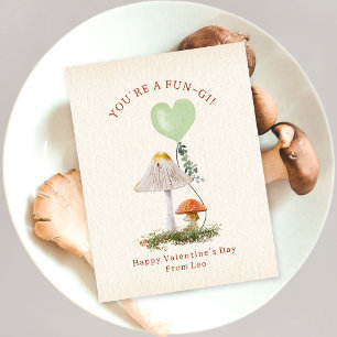 Fungi Pun Mushroom Classroom Valentine Vykort