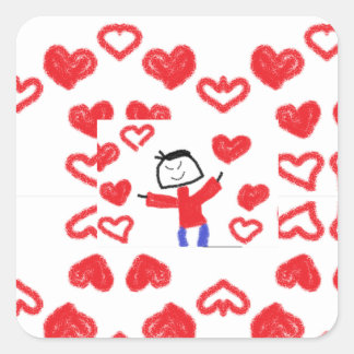 Fungi Valentine Sticker Fyrkantigt Klistermärke