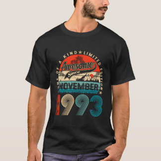 Fungny 30 år gammal november 1993 Vintage 30Th Bir T Shirt