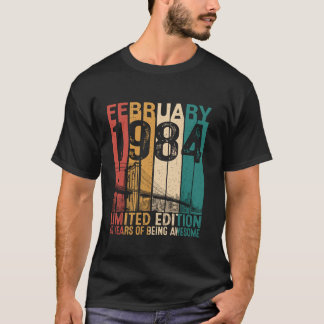Fungny 40 år gammal februari 1984 Retro 40th Birth T Shirt
