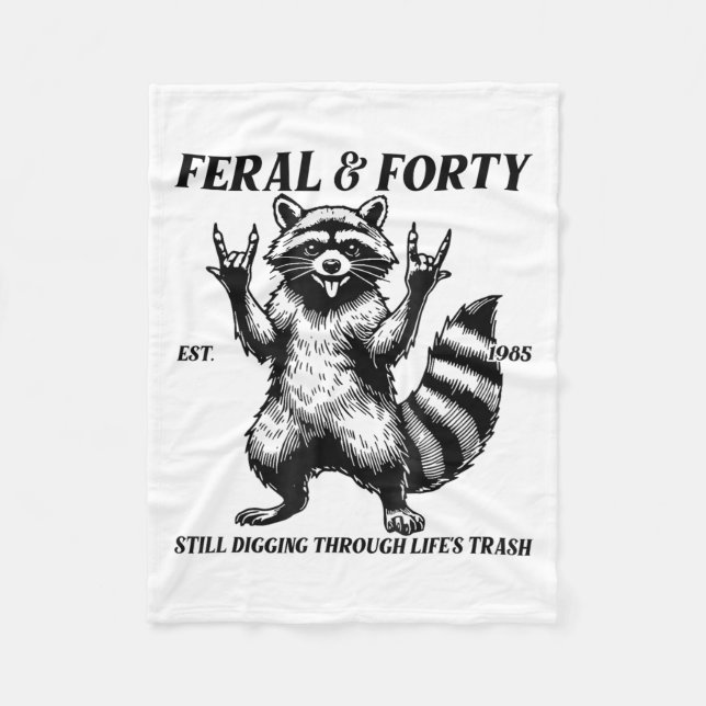 Fungny 40:e födelsedag Est 1985 Feral &amp; Fyrtio Fleecefilt (Framsidan)
