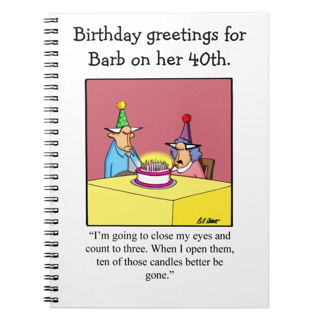 Fungny 40:e födelsedag Party Guestbook Anteckningsbok (Framsidan)