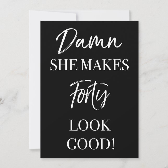 Fungny 40:e födelsedagen Party Inbjudningar (Framsida)