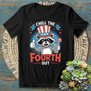 Fungny 4:e juli: Kyl fjärde utslaget i Raccoon T Shirt