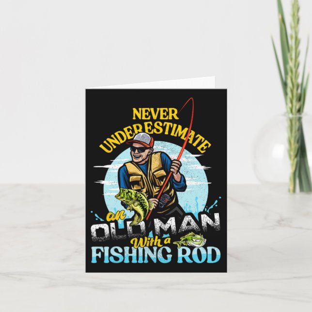 Fungny B Fiskefödelsedag Tee - Fars dag Old Morsa Kort (Framsida)