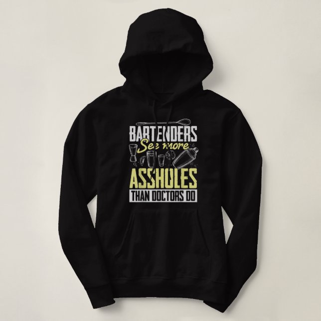 Fungny Bartending Bartender Se mer Assholesthan T Shirt (Design framsida)