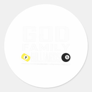 Fungny Bassäng Billiard God Family Billiards Gift Runt Klistermärke