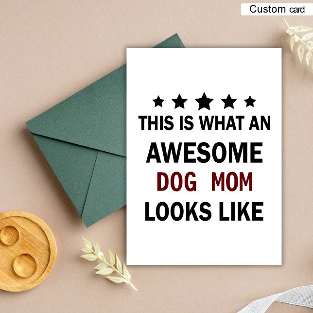 Fungny Fantastisk Hund Mamma/Hund älskare Trendig Julkort (Funny Awesome Dog Mom / Dog Lover Trendy Holiday Card)