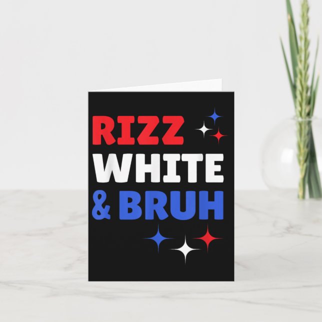 Fungny Fjärde juli - Rizz White Bruh Funny Gen A Kort (Framsida)