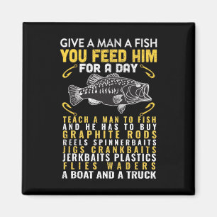 Fungny Ge A Man A Fish Fisherman Quote Fishing Lo Magnet