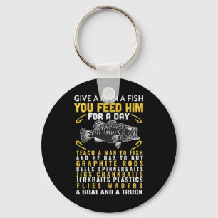 Fungny Ge A Man A Fish Fisherman Quote Fishing Lo Nyckelring