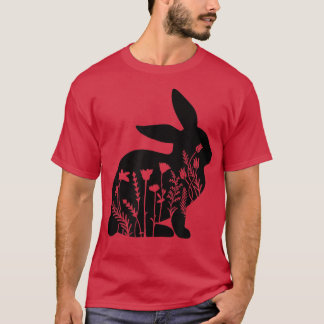Fungny Graphic Blommigt Rabbit manar kvinnogåva T Shirt